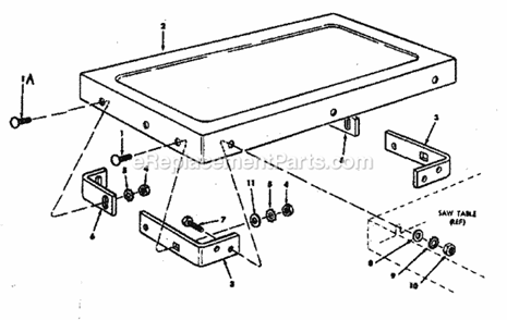 Table Extension Diagram and Parts List for 113298341  Craftsman Table Saw