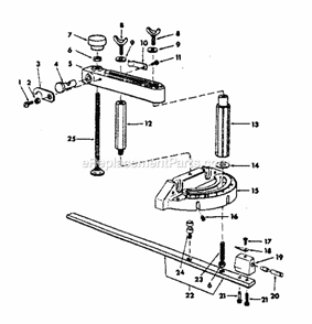 Miter Gauge And Hold Down... Diagram and Parts List for 113298360  Craftsman Table Saw