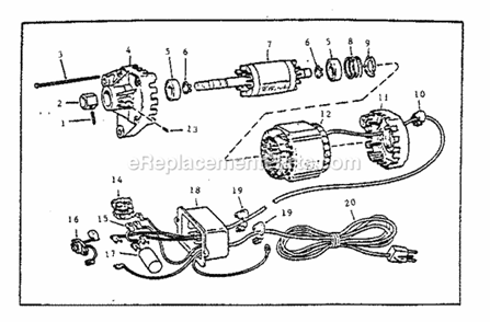 Motor And Control Box Asm... Diagram and Parts List for 113298360  Craftsman Table Saw