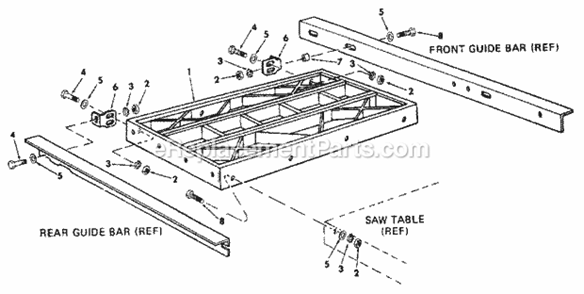 Page D Diagram and Parts List for 113298721  Craftsman Table Saw