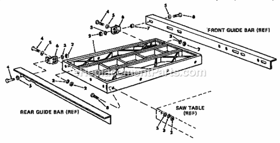Table Extensions Diagram and Parts List for 113298722  Craftsman Table Saw