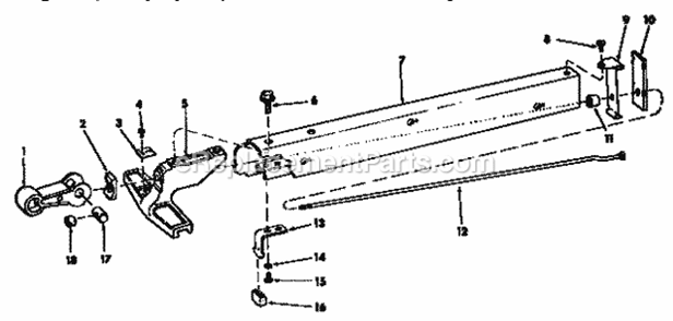 Rip Fence Assembly Diagram and Parts List for 113298722  Craftsman Table Saw