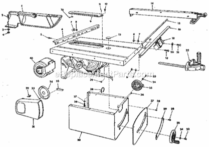 Page A Diagram and Parts List for 113298751  Craftsman Table Saw