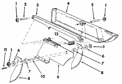Page G Diagram and Parts List for 113298751  Craftsman Table Saw