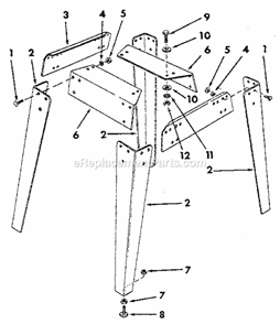 Page H Diagram and Parts List for 113298751  Craftsman Table Saw