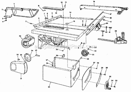 Page C Diagram and Parts List for 113298760  Craftsman Table Saw