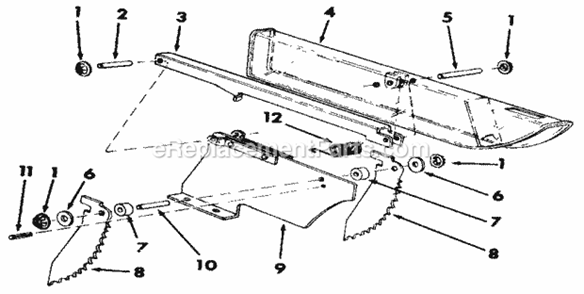Page G Diagram and Parts List for 113298761  Craftsman Table Saw