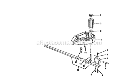 Miter Gauge Assembly Diagram and Parts List for 113298762  Craftsman Table Saw