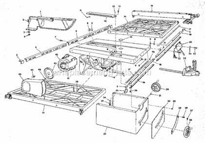 Page A Diagram and Parts List for 113298840  Craftsman Table Saw