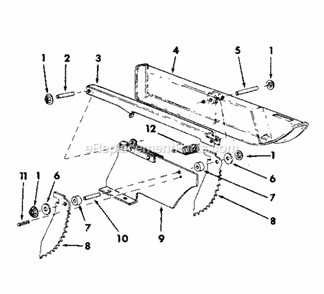 Page E Diagram and Parts List for 113298840  Craftsman Table Saw