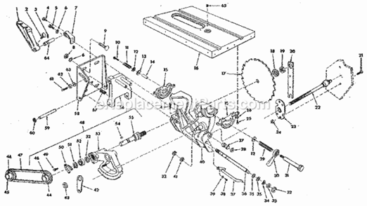 Page B Diagram and Parts List for 113298841  Craftsman Table Saw