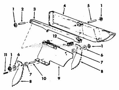 Page E Diagram and Parts List for 113298841  Craftsman Table Saw