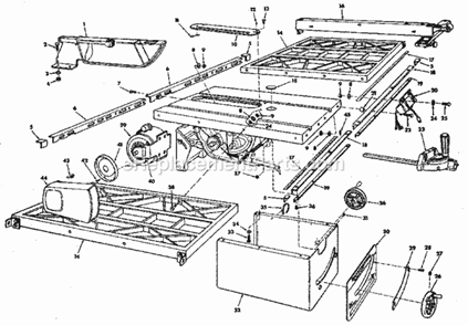 Page A Diagram and Parts List for 113298842  Craftsman Table Saw
