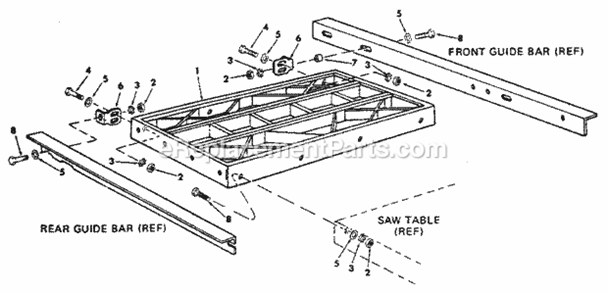 Page H Diagram and Parts List for 113298842  Craftsman Table Saw
