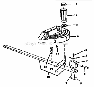 Miter Gauge Assembly Diagram and Parts List for 113298843  Craftsman Table Saw