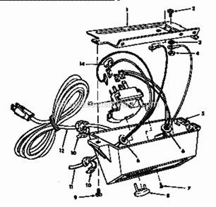 On / Off Power Outlet Diagram and Parts List for 113298843  Craftsman Table Saw