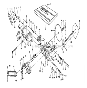 Figure 2 Diagram and Parts List for 113298844  Craftsman Table Saw