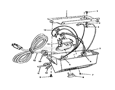 On-Off Power Outlet Diagram and Parts List for 113298844  Craftsman Table Saw