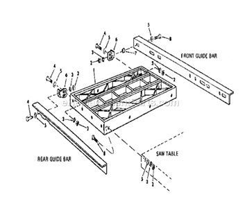 Table Extensions Diagram and Parts List for 113298844  Craftsman Table Saw