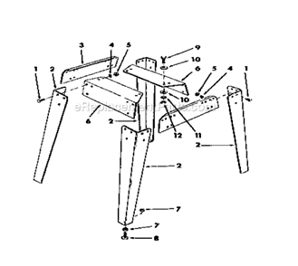 Let Set Diagram and Parts List for 113298844  Craftsman Table Saw