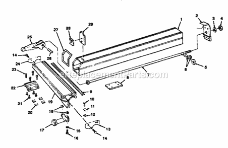 Rip Fence Assembly Diagram and Parts List for 113299112  Craftsman Table Saw