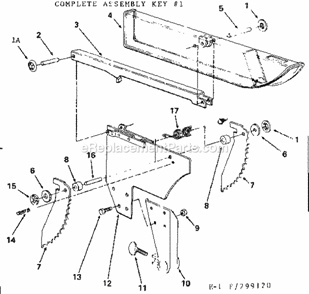 Saw Guard Assembly Diagram and Parts List for 113299120  Craftsman Table Saw