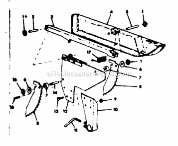 Guard Assembly Diagram and Parts List for 113299131  Craftsman Table Saw