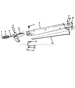 Fence Assembly Diagram and Parts List for 113299210  Craftsman Table Saw
