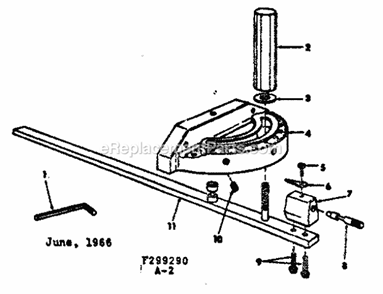 Unit Parts Diagram and Parts List for 113299290  Craftsman Miter Saw