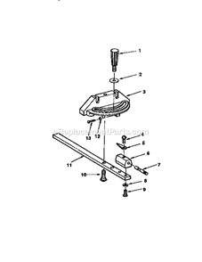 Miter Gauge Assembly Diagram and Parts List for 113299410  Craftsman Table Saw