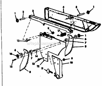 Guard Asm Diagram and Parts List for 11329943  Craftsman Table Saw
