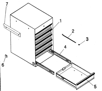 Cabinet Parts Diagram and Parts List for 706619161  Craftsman Tool Stand & Cart
