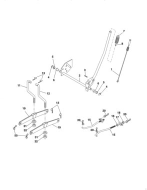 Mower Lift Diagram and Parts List for 917986191  Craftsman Lawn Tractor