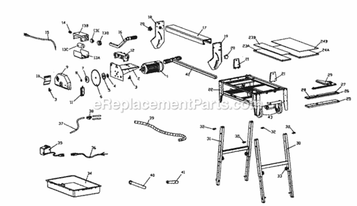 Saw Diagram and Parts List for 11822000  Craftsman Tile Saw