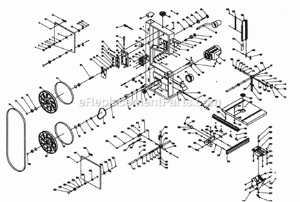 Saw Assy Diagram and Parts List for 119224010  Craftsman Band Saw