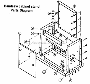 Stand Diagram and Parts List for 119224010  Craftsman Band Saw