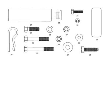 Hardware Contents Diagram and Parts List for 61024600  Craftsman Lawn Tractor