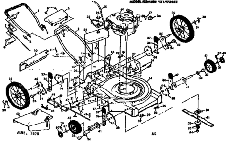 Mower Deck Diagram and Parts List for 131973652  Craftsman Lawn Mower