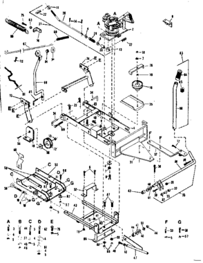 Main Frame Diagram and Parts List for 84224073  Craftsman Snow Blower