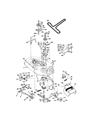 Mower Deck Diagram and Parts List for 917272410  Craftsman Lawn Tractor