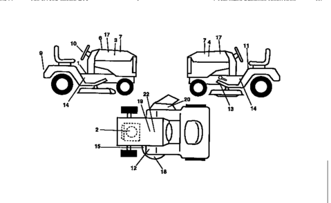 Decals Diagram and Parts List for 917256662  Craftsman Lawn Tractor