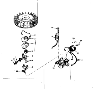 Magneto Diagram and Parts List for 143184302  Craftsman Engine
