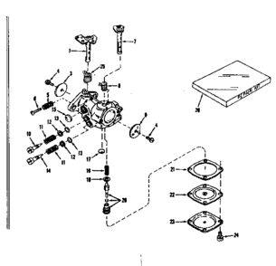 Carburetor No. 29780 Diagram and Parts List for 143501151  Craftsman Engine