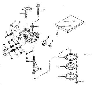Carburetor No. 630875 (power Products) Diagram and Parts List for 143122212  Craftsman Engine