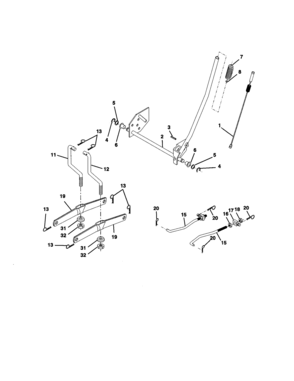 Lift Assembly Diagram and Parts List for 917270660  Craftsman Lawn Tractor