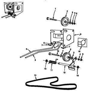 Part Location Diagram of 5023P Craftsman Tiller reverse idler gear retainer clip