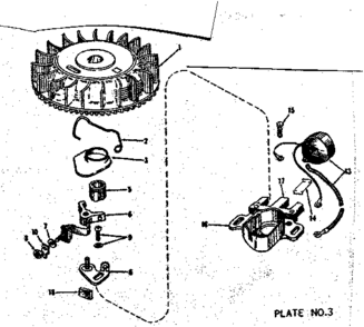 Magneto No. 610666 Diagram and Parts List for 143122102  Craftsman Engine
