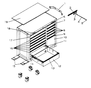 Tl Frame Mobile Diagram and Parts List for 706825511  Craftsman Tool Stand & Cart