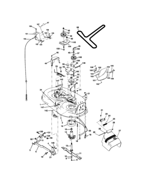 Mower Deck Diagram and Parts List for 917272674  Craftsman Lawn Tractor