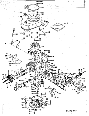 Basic Engine Diagram and Parts List for 14340501  Craftsman Engine